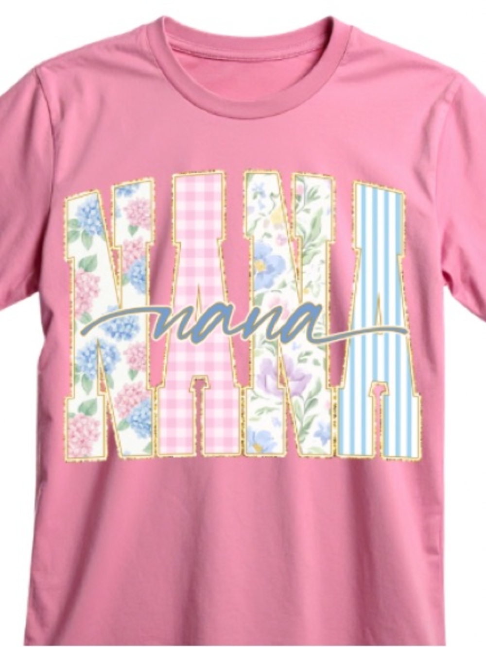 Floral CottageCore NANA Pink Graphic Tee